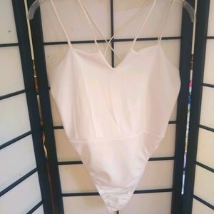 White thong bodysuit